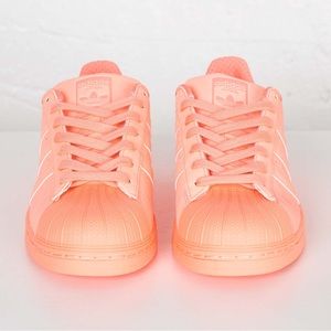 Adidas Superstar Salmon/Peach Reflective Sneakers Trainers Unisex